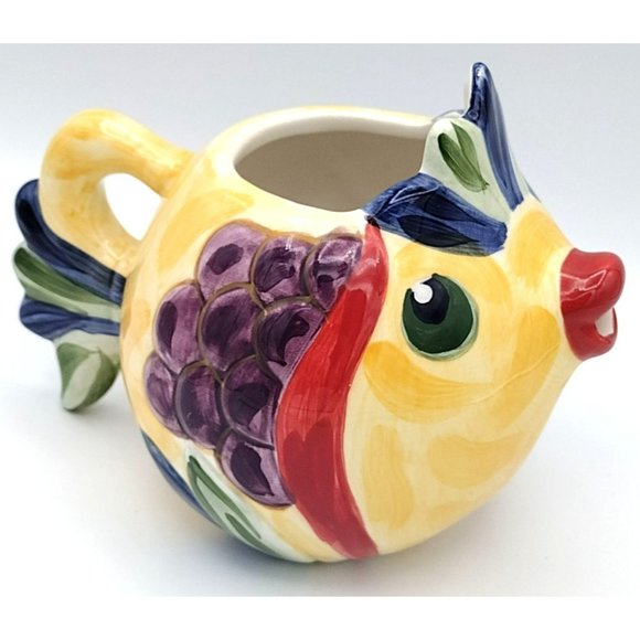 Under the Sea Small Fish Creamer Tabletops Unlimited Hand Painted 12oz Ocean - Picture 7 of 12